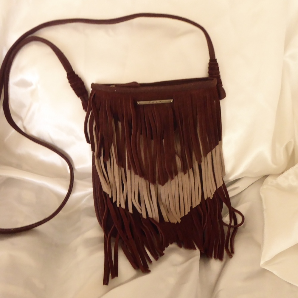 Roxy Fringed suede crossbody purse